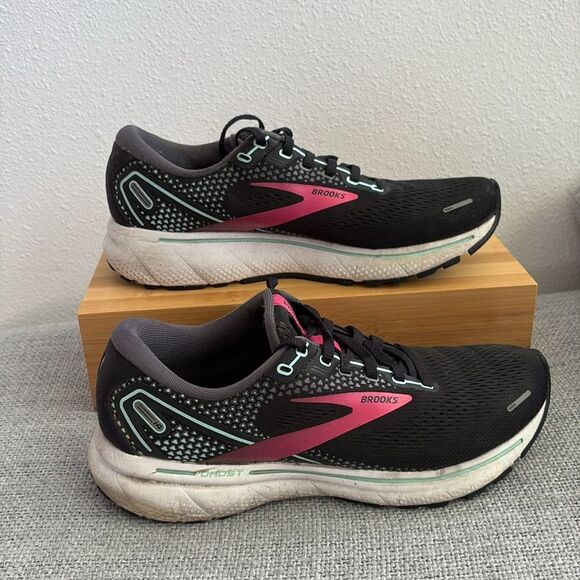 Brooks Shoes Ghost 14 Womens‎ Size 9 Black Running Sneakers - Picture 2 of 7